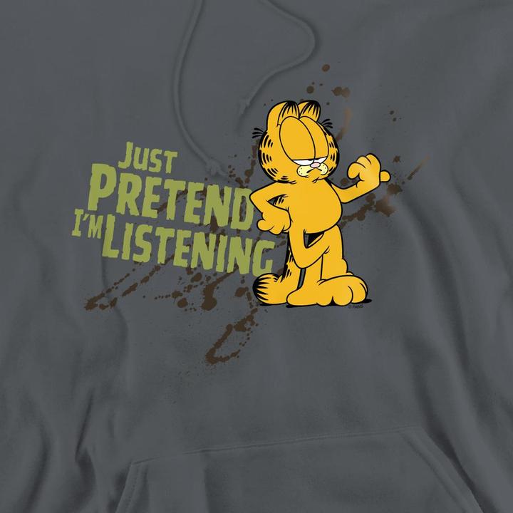 Immagine prodotto Garfield Just Pretend I'm Listening Felpa con Cappuccio Uomo (L)