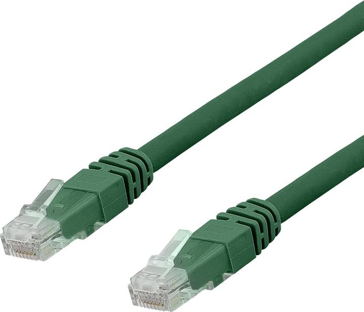 Deltaco patch cable - 30 cm - gron (U/UTP, CAT6a, 0.30 m)