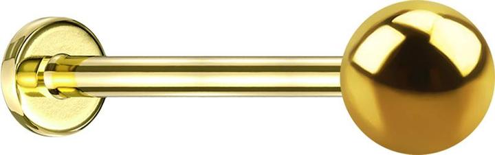 Star Piercing Micro Labret vergoldet mit Kugel (ohne Messing, Chirurgenstahl 316L)