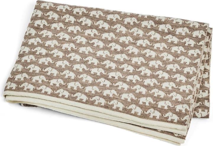 Actual product image Smallstuff - Baby blanket AO elephants - Merino wool Natur - 80x100 cm (70007-90) (80 x 100 cm)