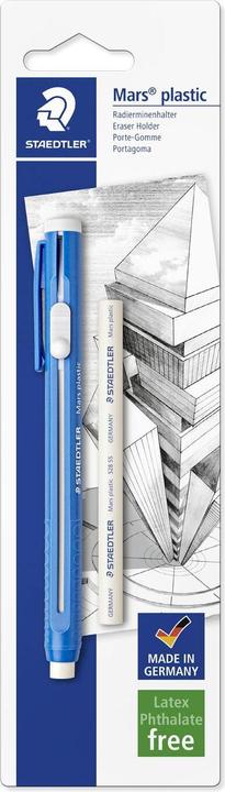 Produktbild Staedtler Mars plastic 528 Radierminenhalter Blisterkarte, Grösse: 137 x 11 x 15 mm und 1 Ersatzradierstrang