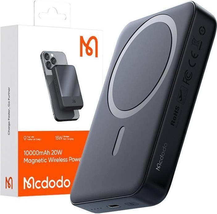 Actual product image Mcdodo Magnetic Power Bank MC-4261 10000mAh, 20W (black) (10000 mAh, 15 W)