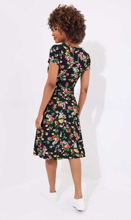 Actual product image Joe Browns Dark Floral Jersey Wrap Dress (40)