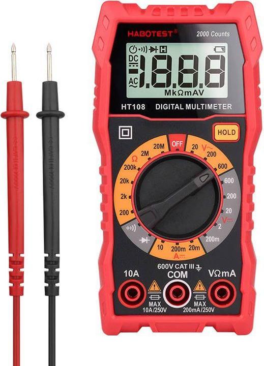 Actual product image Habotest HT108L Digital Universal Multimeter (CAT III 600V)
