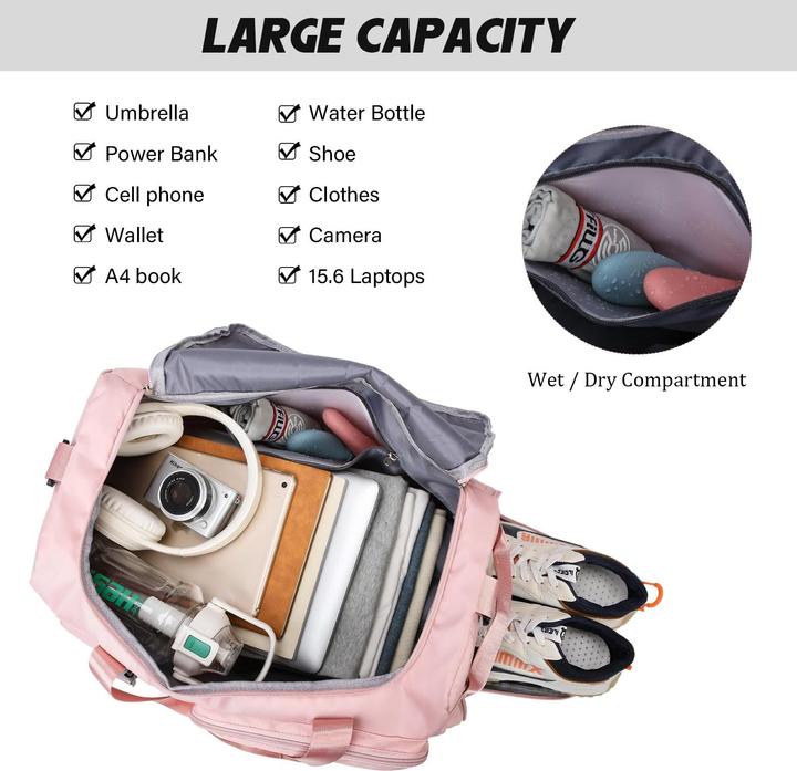 Produktbild Only-Bags.Store Sporttasche Reisetasche mit Schuhfach Nassfach Wasserdichte Trainingstasche Reiseseesack mit (42 l)