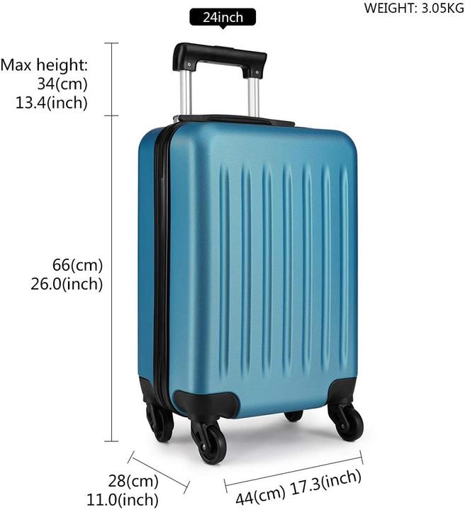 Produktbild Kono Kofferset Trolley Hartschale mit 4 Rollen (85 l, Handgepäck (bis 50l), M (50 - 90l))