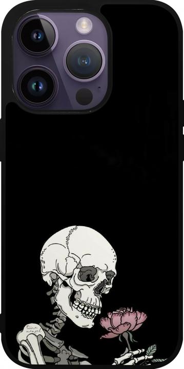 Produktbild PhoneLook Hülle Silikon schwarz Halloween 2023 rose and skeleton (Apple iPhone 15 Pro)
