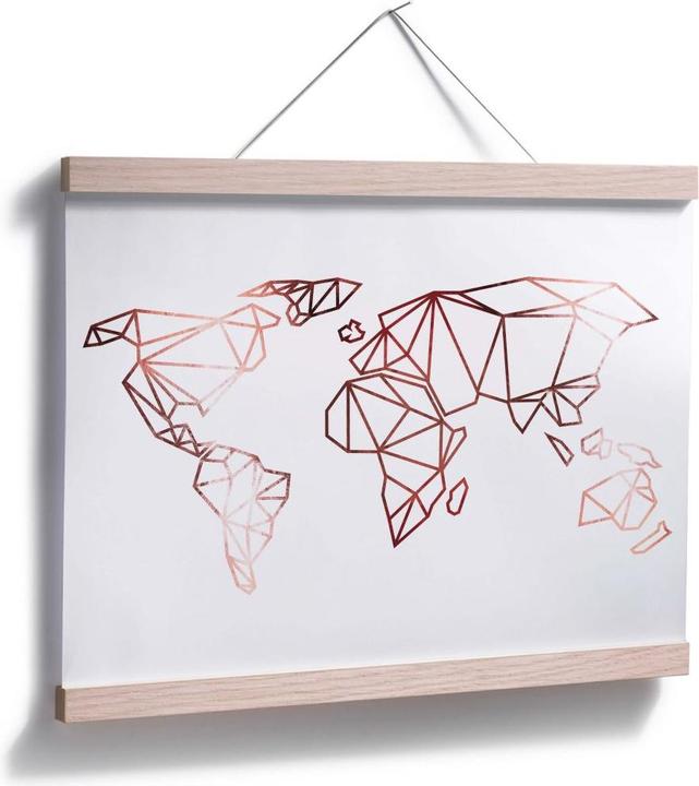 Image du produit Trenddeko Carte du monde en origami - aspect or rose (30 x 24 cm)