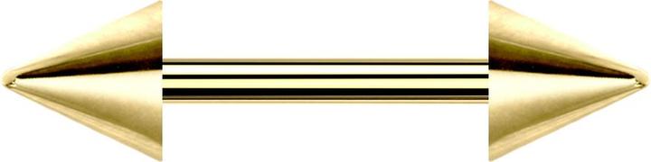 Produktbild Star Piercing Barbell vergoldet mit zwei Cones (Chirurgenstahl 316L, ohne Messing)
