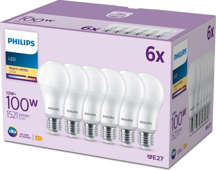 Actual product image Philips Bulbs (E27, 13 W, 1521 lm, 6 x, E)