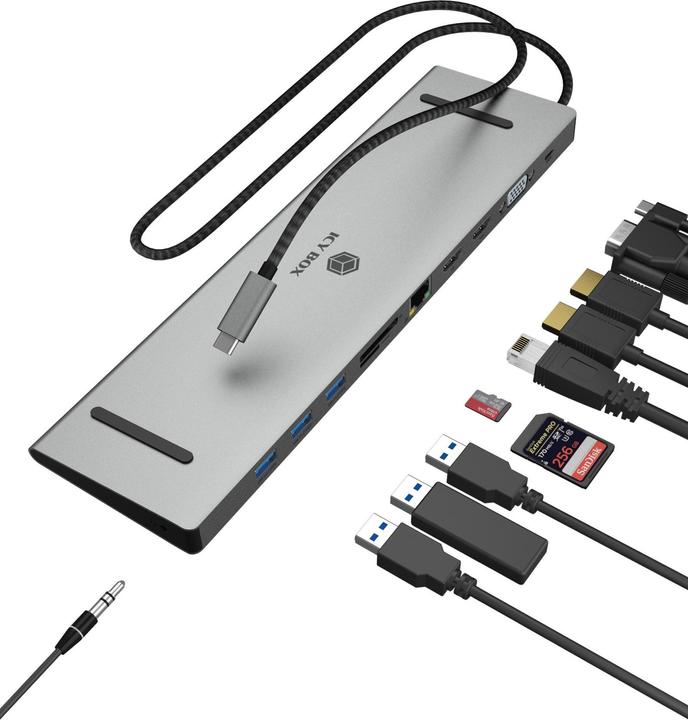 Produktbild Icy Box IB-DK2106a-CPD (USB-C, 7 Ports)