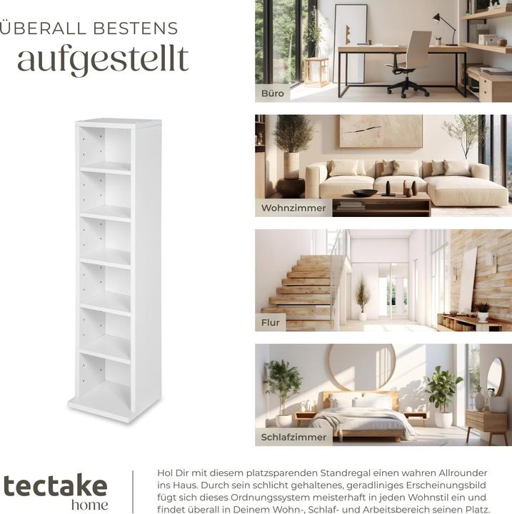 Produktbild tectake Medienregal (21 x 20 x 90 cm)