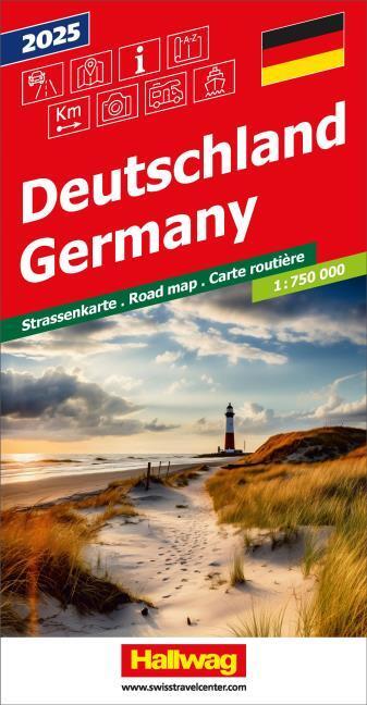 Hallwag Strassenkarte Deutschland 2025