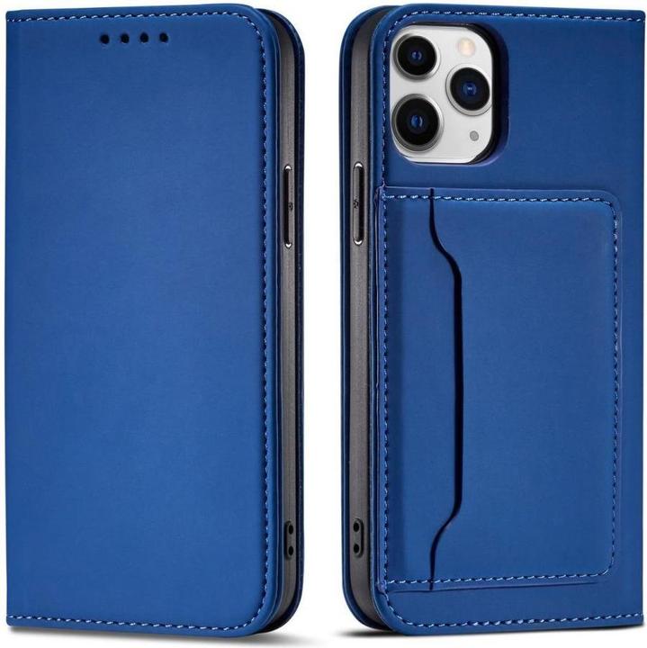 Immagine prodotto Hurtel Custodia a calamita per iPhone 12 cover portafoglio porta carte blu (Apple iPhone 12)