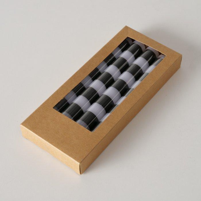 Produktbild Boltze Home Stripe Stabkerze schwarz weiss 20cm 4tlg (4 Stk.)