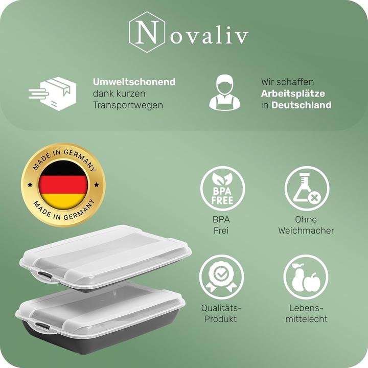 Produktbild Novaliv Anthrazit Premium Aufschnittbox mit Transparentem Deckel, Frischhaltedosen für Wurst & Käse