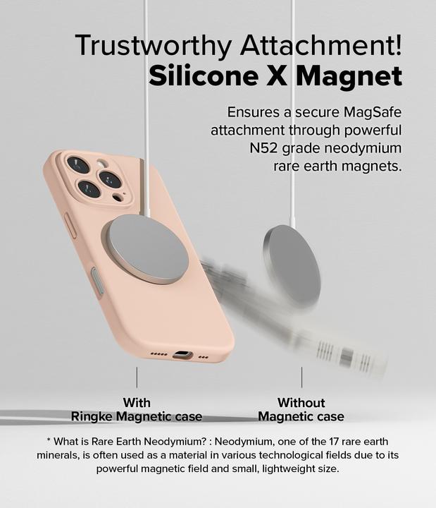 Image du produit Ringke Coque pour iPhone 16 Pro Max SILICONE MAGNETIQUE PINK SAND (Apple iPhone 16 Pro Max)