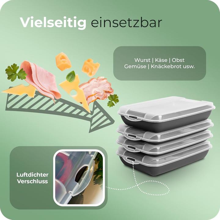 Produktbild Novaliv Anthrazit Premium Aufschnittbox mit Transparentem Deckel, Frischhaltedosen für Wurst & Käse