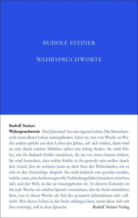 Produktbild Wahrspruchworte (Deutsch, Rudolf Steiner, 2019)