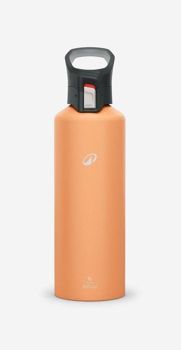 Quechua Trinkflasche Aluminium Schnellverschluss Wandern - 500 1 l orange (1 l)