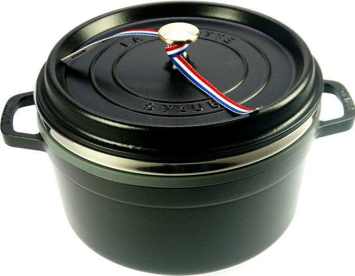 Actual product image Staub Cocotte with steamer insert (26 cm, Casserole + Stewpot, Cast iron, Enamel, Stainless steel)