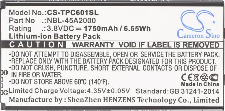Actual product image XCell Akku passend für TP-Link Neffos C5L Handy, Smartphone, Telefon wie NBL-45A2000 1750mAh 3.8V