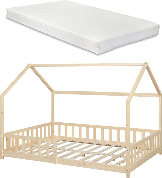 En.Casa Letto da casa Hesel con materasso e protezione anticaduta (120 x 200 cm)