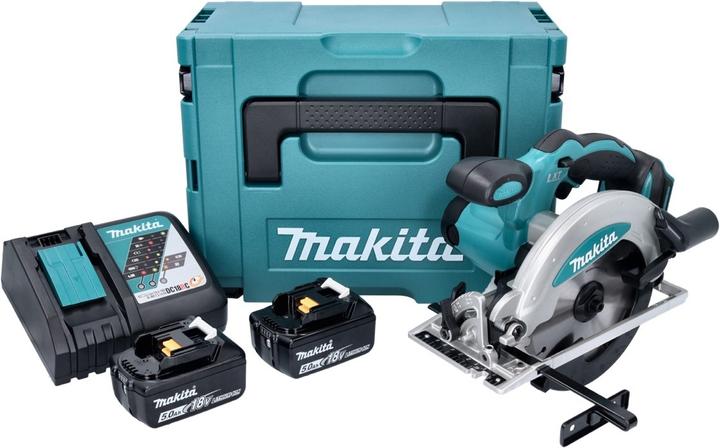 Produktbild Makita DSS 610 RTJ Akku Handkreissäge 18 V 165 mm + 2x Akku 5,0 Ah + Ladegerät + Makpac