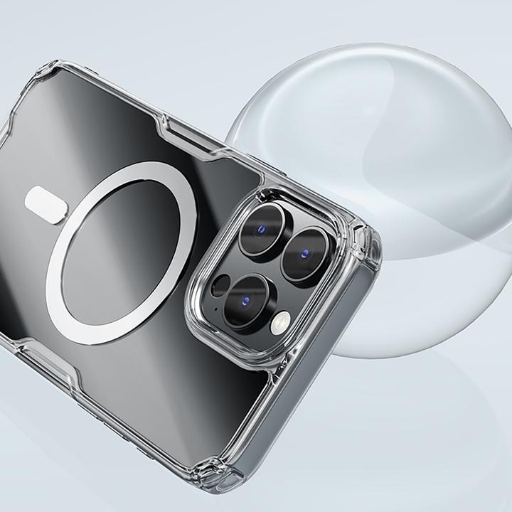Actual product image Nillkin Nature Pro Magnetic Case with MagSafe for iPhone 16 Pro - Transparent&White (Apple iPhone 16 Pro)