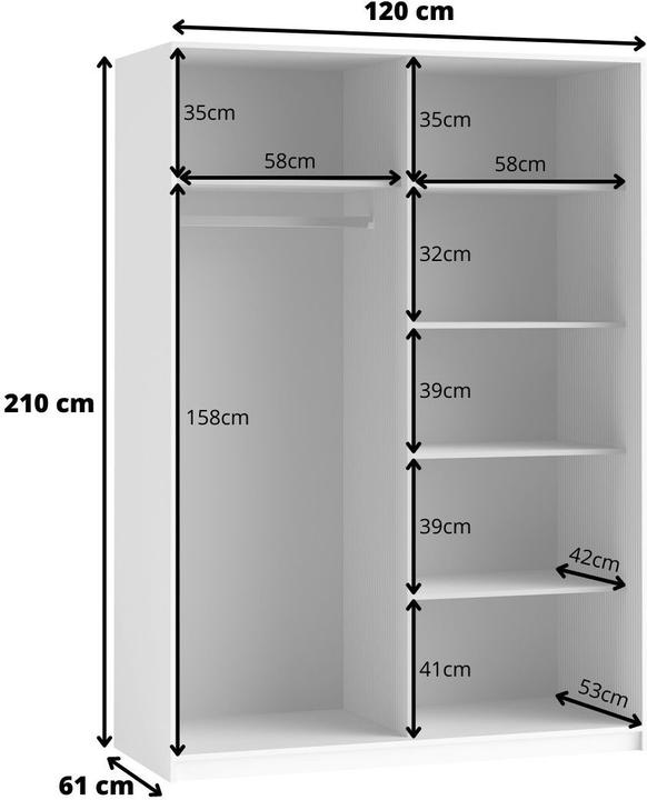 Actual product image Helvetia Möbel Beta (61 x 120 x 210 cm)
