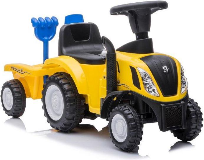 Lean Toys Children's push tractor with trailer and accessories, yellow