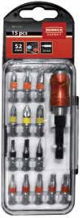 Actual product image Modecom nozzle set 15 pcs 25mm adapter MN-15-541 (PZ3, PZ2, PH3, T20, T15, T25, T30, PH2, PZ1, PH1, T10)