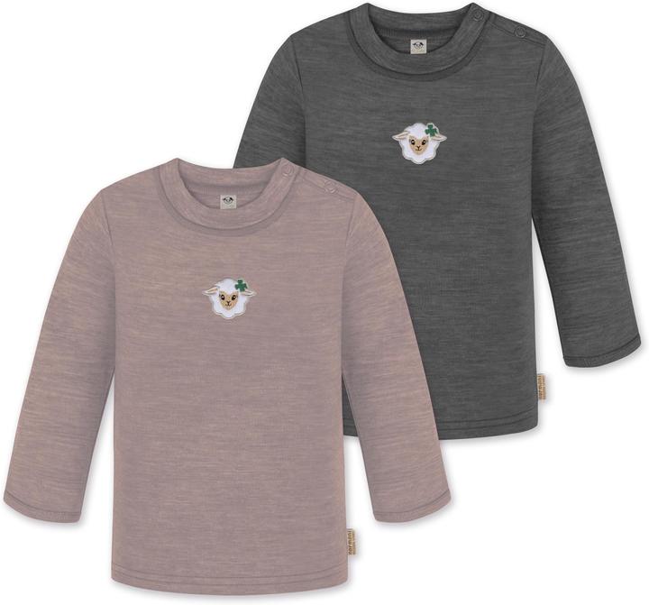 Produktbild Normani 2er Pack Baby Merino Longsleeve „Taupo" - 9473 (110, 116)