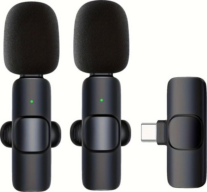 Image du produit PhoneLook Microphone cravate sans fil Bluetooth rechargeable USB-C pour smartphone et tablette avec enregistre