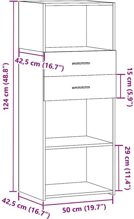 Actual product image VidaXL Highboard (50 x 42.5 x 124 cm)