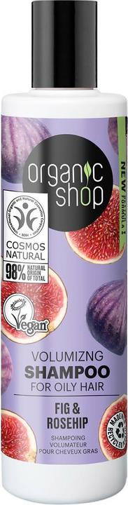 Organic Shop Volumenspendendes Shampoo für fettiges Haar Feige und Hagebutte 280ml (280 ml, Flüssiges Shampoo)