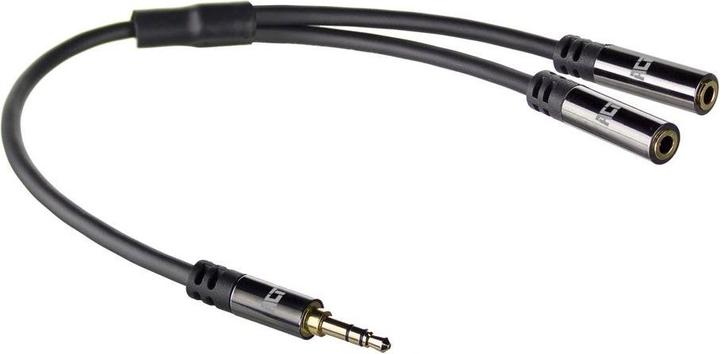 Actual product image 0.15 meters High Quality audio splitter cable 3.5 mm jack male - 2x female (0.15 m, 3.5mm jack (AUX))