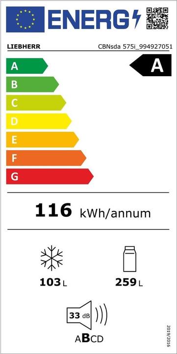 Energie-Label Liebherr CBNSDA 575I-22 (362 l)