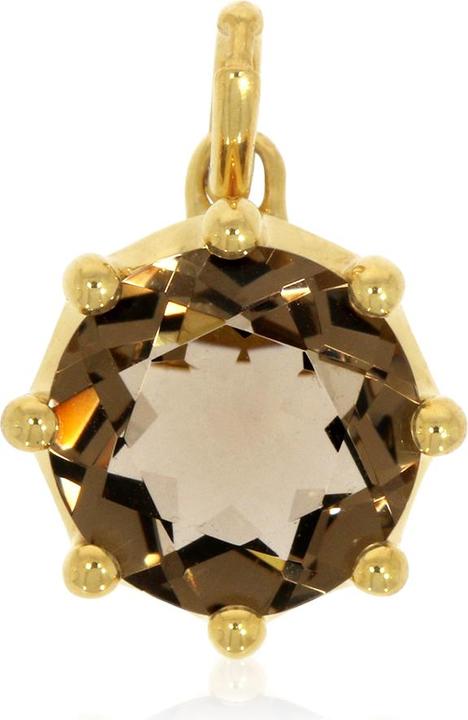 Xen Anhänger mit 10 mm Rauch-HT Quarz ca. 3,6 ct. gelbvergoldet (925 Sterling Silber)