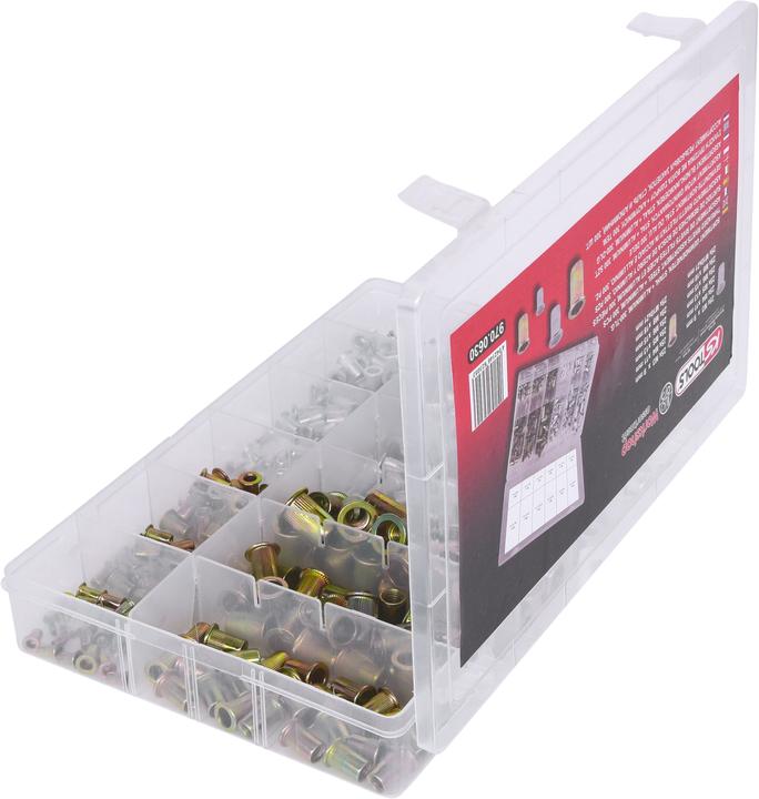 Produktbild KS Tools Sortiment Gewindenieten, Stahl und Aluminium, M3x9mm-M10x21mm, 300-tlg