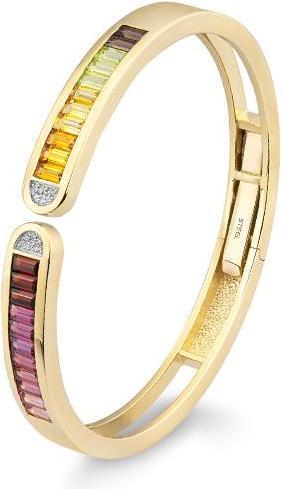 Breuning ARMREIF - E.RHODOLITH/E.ROSA TURMALIN/Brill. 0,06 Ct. H/si (750/18 K Gold)