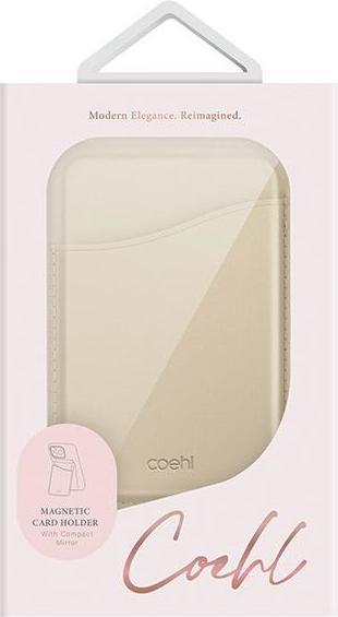 Actual product image Uniq Coehl Esme magnetyczny portfel z lusterkiem i podpórką kremowy/cream