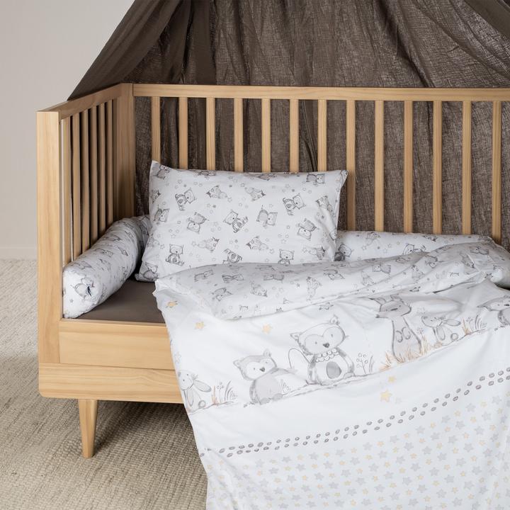 Produktbild Julius Zöllner Kinderbettwäsche Häschen und Eule 80x80 cm + 35x40 cm