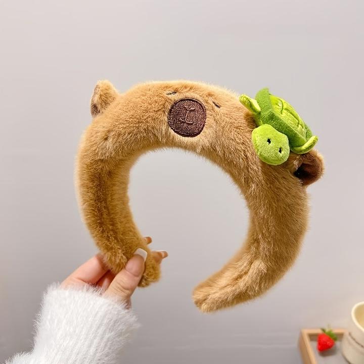 Actual product image Activity Board Plüsch-Haarband Capybara High Crown Stirnband Niedliche Cartoon Kopfbedeckung Herbst und Winter
