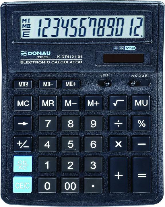 Donau calculator TECH OFFICE calculator, 12-digit display, 199x153x31 mm, black (Batteries)