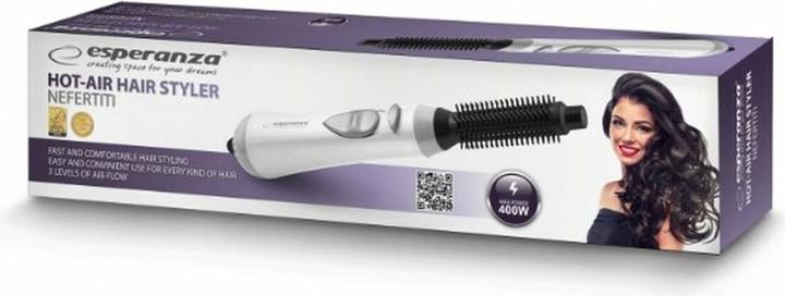 Immagine prodotto Esperanza EBL001W Unità per lo styling dei capelli Spazzola ad aria calda calda nera bianca 1 6 m 400 W