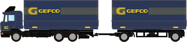 Produktbild Lemke MAN F90 3-achs Wechselpritschen-Hängerzug GEFCO (Spur N)