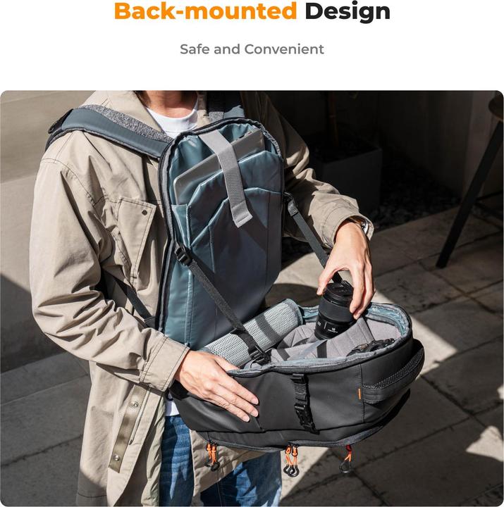 Immagine prodotto K&F Concept Zaino 30L Nature Wander 09 (nero e grigio) (Borsa a tracolla per fotocamera, 25 l)