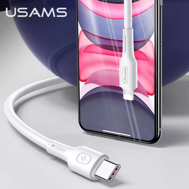 Image du produit Usams U43 Câble de charge rapide USB-C vers lightning 30W, blanc (1.20 m, USB 3.2 Gen 1, 30 W)
