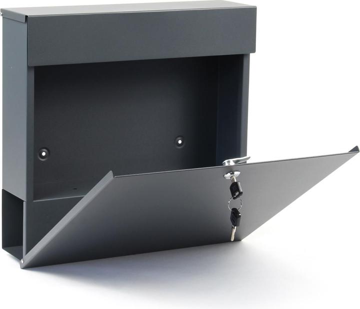 Produktbild Wiltec Briefkasten V49 Anthrazit 370x105x370mm Schloss Zeitung pulverbeschichtet